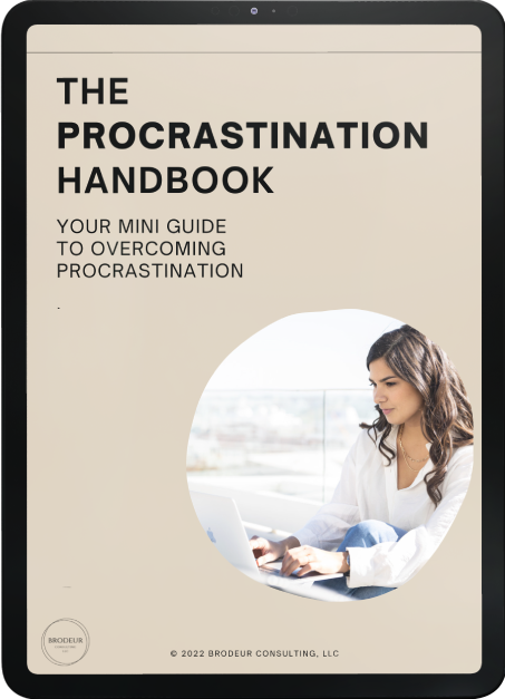 procrastination handbook mock up in a tablet